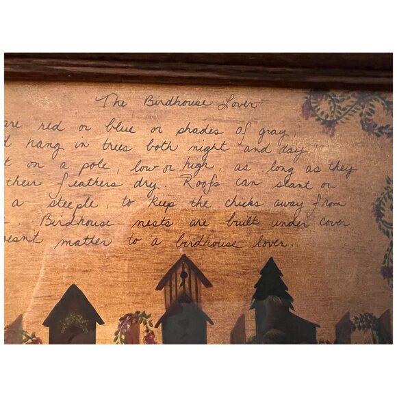 Sweet Vintage FRAMED Birdhouse Artwork w/ Poem | Farmhouse, Rustic & Boho Decor - Picture 2 of 16